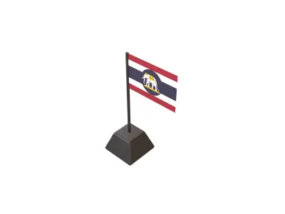 Ambassador flag of Thailand v1 001 Low-poly 3D model