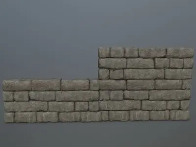 stones stone wall Low-poly 3D model