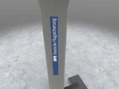 EDDH Radar Tower 2 Low-poly 3D model