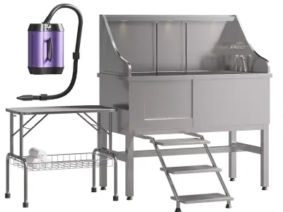 Compact Pro Wash and Dry Grooming Station 3D model