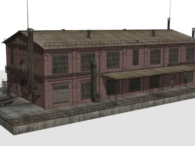 Old factory Low-poly 3D model