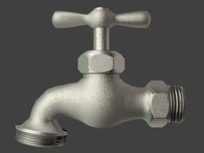 Spigot water tap Low-poly 3D model