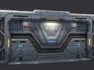 Sci-Fi Door Kit Vol 01-Type D-PBR Low-poly 3D model