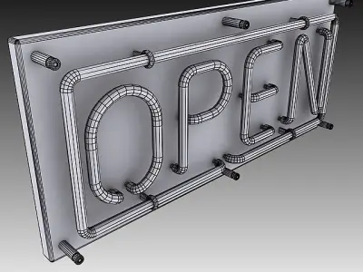 Neon Open Sign 3D model
