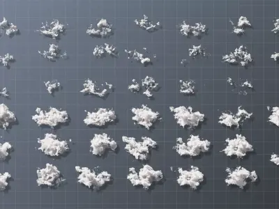 Volumetric clouds set  40 vdb files for render in vray corona 3D model