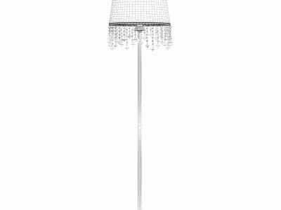 White and Metal Floor Lamp 3D Model 3D model