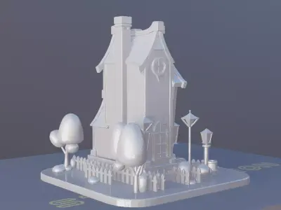 House Model Architectural Miniature for Painting 3D print model