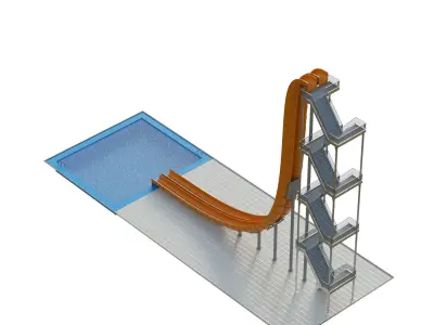 Water Slide 02 Low-poly 3D model