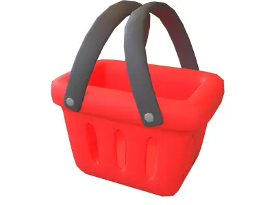 Shopping Basket Icon v1 001 Low-poly 3D model