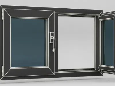 Plastic casement window 02 3D model