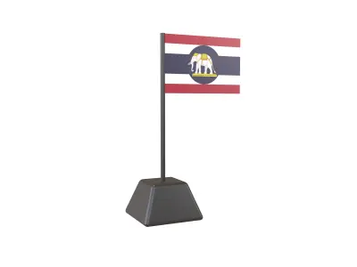 Ambassador flag of Thailand v1 001 Low-poly 3D model