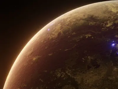 Planet Space Ready to game Low-poly 3D model