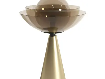 Mason Editions LOTUS matte gold table lamp Low-poly 3D model