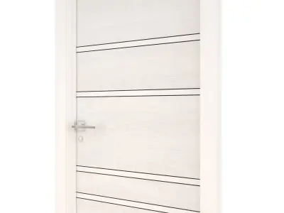 Door-070 wooden door with handle 3D model