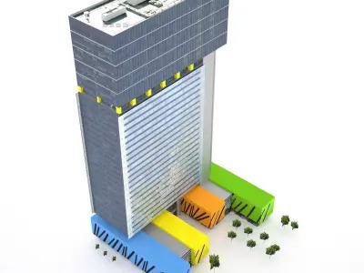 Brisbane Square Low-poly 3D model