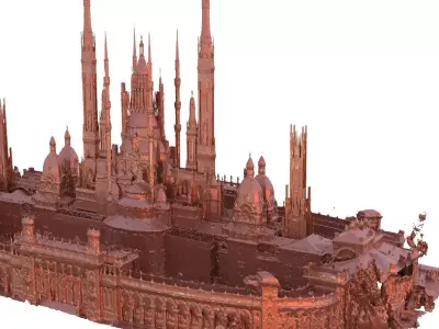Ancient cultural temple structure 3D model