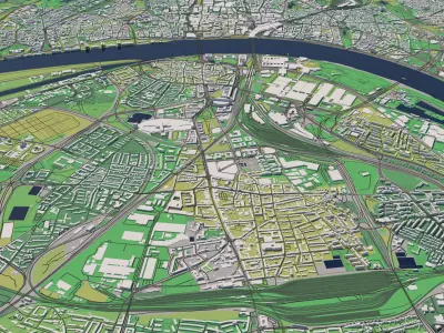 Cologne Germany 30x30km 3D City Map 3D model