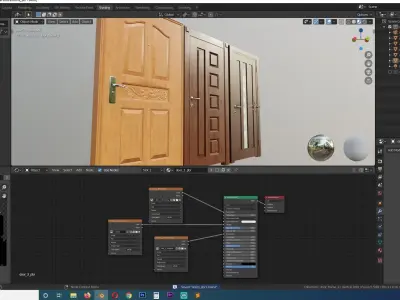 contemporary architecture doors Low-poly 3D model