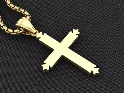 High Cross Pendant Light Gold 18K 3CP064 3D model