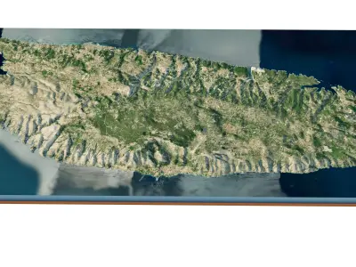 Brac island 3D model terrain Low-poly 3D model