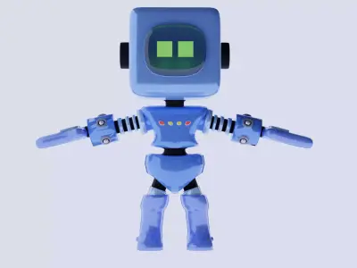 Stylized Robot Low-poly 3D model