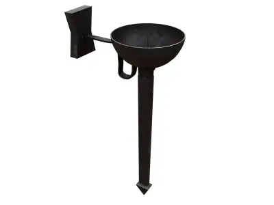Medieval Torch Low-poly 3D model 19