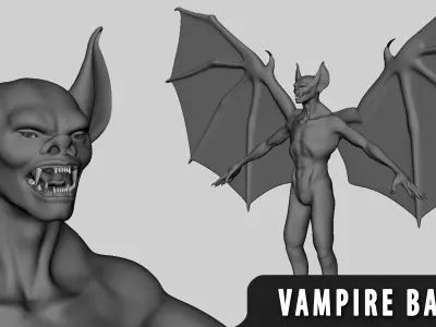 Vampire Basemesh - Topology + UV Map 3D Model