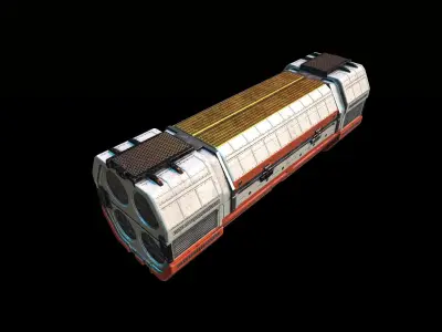 PBR Sci fi capsule Low-poly 3D model