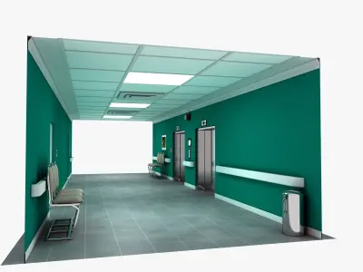 Elevator Lobby Scene MAYA 3D model