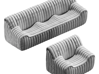 Sofa and armchair Espace Nord Ouest 3D model