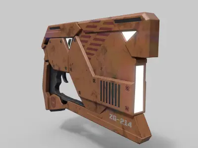 Sci-fi blaster  Low-poly 3D model