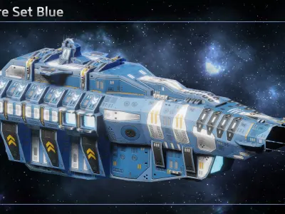 Spaceship Seydlitz Carrier Low-poly 3D model