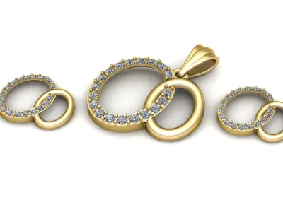 Women Fashion Oval diamond pendant 3d printable Model 3D print model