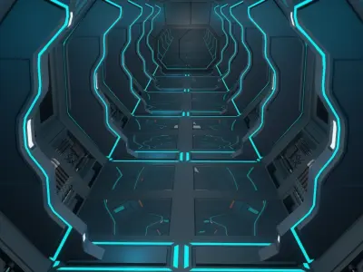 Sci Fi Interior 3D model 23
