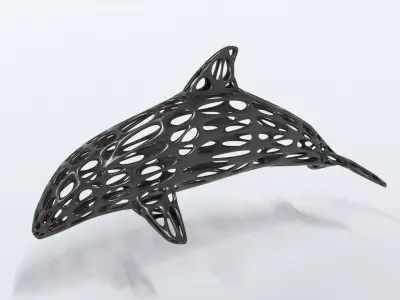 Dolphin Voronoi Statue 3D model
