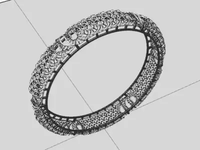 1535 Loop-Filigree Bangle 16gm 3D print model