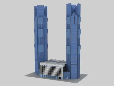 Palm Towers Doha 3d Model 3D model