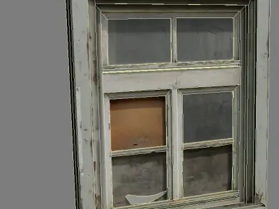 Window 6 wooden Low-poly 3D model