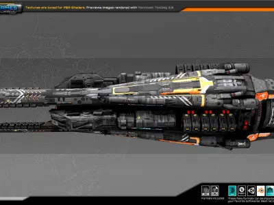 Federation Destroyer B5 Low-poly 3D model