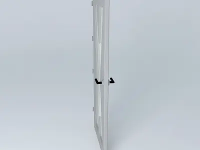  3D door very detail with glass, lock and hinger. Free 3D model