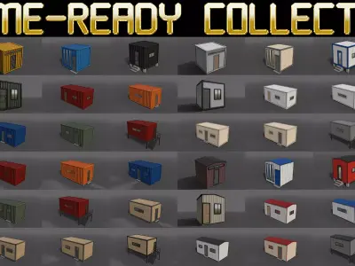 PBR Container and Shed House - 92 Models 3D Model Pack