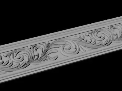 carved baguette 3D model 7