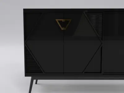 Luxury Sideboard black 3D model