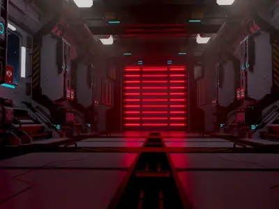 SCIFI CORRIDOR ENVIRONMENT Free 3D model