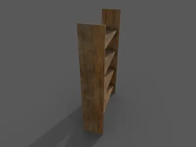 Wooden closet Low-poly 3D model Low-poly 3D model