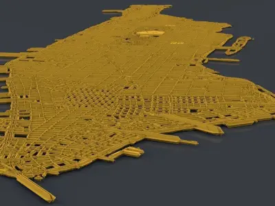 Sci-Fi Manhattan Streets 3D model