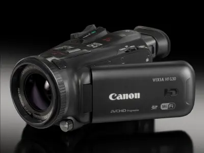 Canon VIXIA HF G30 HD camcorder Low-poly 3D model