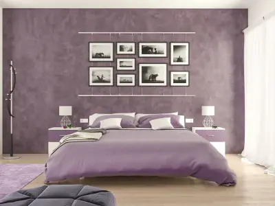 purple bedroom 3D model