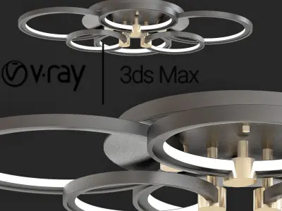 White Black Golden modern Led Ceiling Lamp 3D model