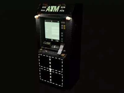 Cyberpunk ATM  Halloween Edition  Low Poly Game Ready Model Low-poly 3D model